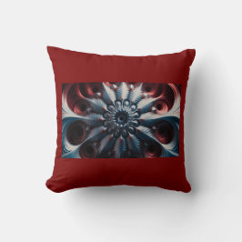 Rotes und Silberes Juliabrot-Fraktal Kissen