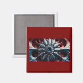Rotes und Silberes Juliabrot-Fraktal Magnet (Vorderseite/Rückseite)