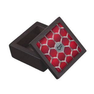 rotes und silberes oktagonales geometrisches Muste Kiste