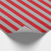 Rotes und silbernes Streifen-Packpapier Geschenkpapier (Ecke)