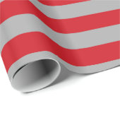 Rotes und silbernes Streifen-Packpapier Geschenkpapier (Rolleneckpunkt)
