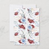 Rotes und staubblaues florales Save-the-Date Save The Date (Rückseite)