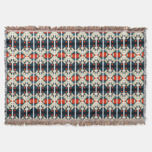 Rotes und Türkis abstraktes Plaid Decke
