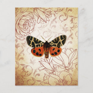 Rotes und Vintages Motiv mit Blumenmotiven