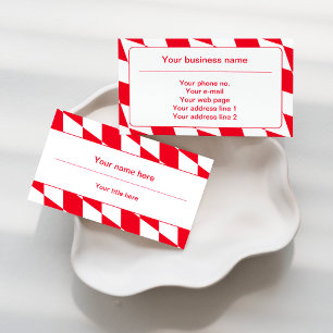 rotes und weißes Bavarisches Muster für die Diaman Visitenkarte