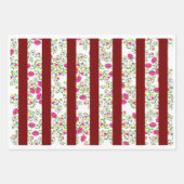 Rotes und weißes Blumendesign Geschenkpapier Set (Vorderseite 3)
