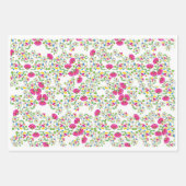 Rotes und weißes Blumendesign Geschenkpapier Set (Vorderseite)