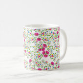Rotes und weißes Blumendesign Kaffeetasse (VorderseiteRechts)
