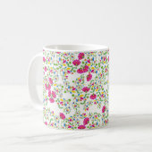 Rotes und weißes Blumendesign Kaffeetasse (Vorderseite Links)