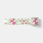 Rotes und weißes Blumendesign Satinband (Vorderseite)