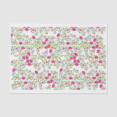 Rotes und weißes Blumendesign Seidenpapier (Vorderseite)