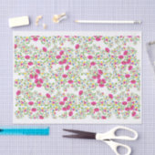 Rotes und weißes Blumendesign Seidenpapier (Handwerk)