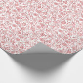 Rotes und weißes Blumenmuster Geschenkpapier (Ecke)