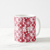 Rotes und weißes Blumenmuster Kaffeetasse (VorderseiteRechts)