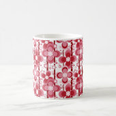 Rotes und weißes Blumenmuster Kaffeetasse (Mittel)