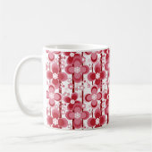 Rotes und weißes Blumenmuster Kaffeetasse (Links)