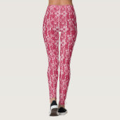Rotes und weißes Blumenmuster Leggings (Rückseite)