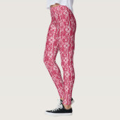 Rotes und weißes Blumenmuster Leggings (Links)