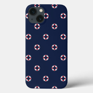 Rotes und weißes Bojen-Muster iPhone 13 Hülle
