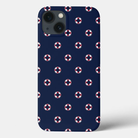 Rotes und weißes Bojen-Muster Case-Mate iPhone Hülle (Rückseite)