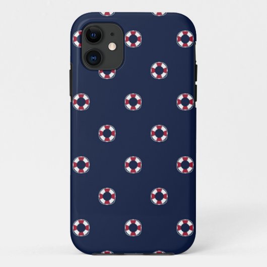 Rotes und weißes Bojen-Muster Case-Mate iPhone Hülle (Rückseite)