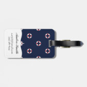 Rotes und weißes Bojen-Muster Gepäckanhänger (Rückseite horizontal)