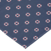 Rotes und weißes Bojen-Muster Tischdecke (Schrägansicht)