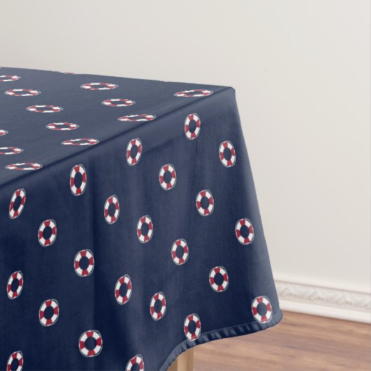 Rotes und weißes Bojen-Muster Tischdecke (Beispiel)