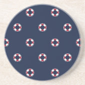 Rotes und weißes Bojen-Muster Untersetzer (Vorne)