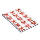 Rotes und weißes Bow-SpiralNotebook Notizblock (Rechte Seite)