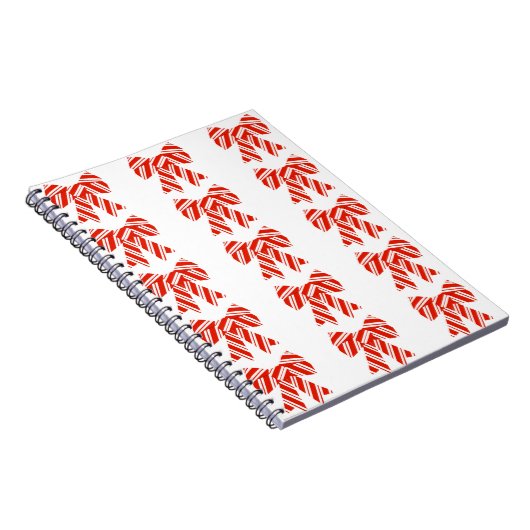 Rotes und weißes Bow-SpiralNotebook Notizblock (Rechte Seite)