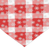 Rotes und Weißes Buffalo Kariert mit Schneeflocken Kurzer Tischläufer (Ecke)