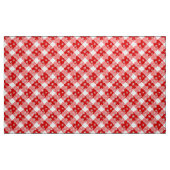 Rotes und Weißes Buffalo Kariert mit Schneeflocken Stoff (Yard (91,4 cm))
