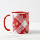 Rotes und Weißes Buffalo Kariert mit Schneeflocken Tasse (Links)