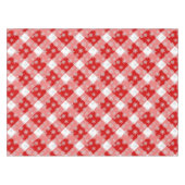 Rotes und Weißes Buffalo Kariert mit Schneeflocken Tischdecke (Vorderseite (Horizontal))