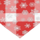 Rotes und Weißes Buffalo Kariert mit Schneeflocken Tischdecke (Schrägansicht)