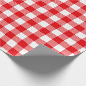 Rotes und weißes Büffel-Karo-Muster Geschenkpapier (Ecke)