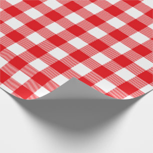 Rotes und weißes Büffel-Karo-Muster Geschenkpapier