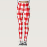 Rotes und weißes Büffel-Karo-Muster Leggings<br><div class="desc">Diese Leggings kennzeichnen ein rustikales rotes und weißes Büffel-Karomuster.</div>