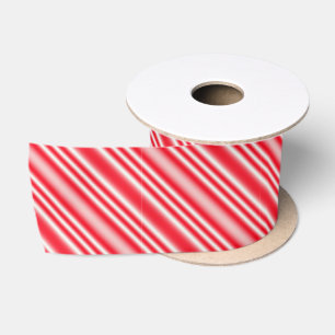Rotes und weißes Candy Cane Streifen Satinband