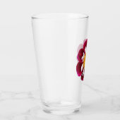 Rotes und weißes Collarette Dahlia Blumengetränk Glas (Rechts)