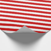 Rotes und weißes diagonales Streifen-Muster Geschenkpapier (Ecke)
