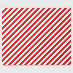 Rotes und weißes diagonales Streifen-Muster Geschenkpapier