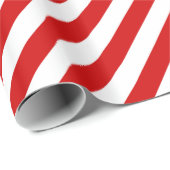 Rotes und weißes diagonales Streifen-Muster Geschenkpapier (Rolleneckpunkt)