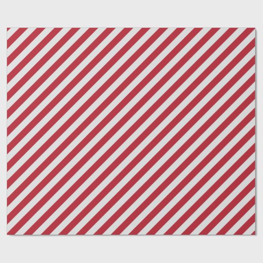 Rotes und weißes diagonales Streifen-Packpapier Geschenkpapier (Flach)
