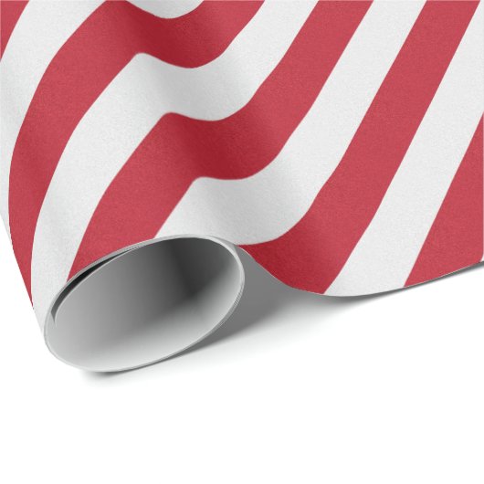 Rotes und weißes diagonales Streifen-Packpapier Geschenkpapier (Rolleneckpunkt)
