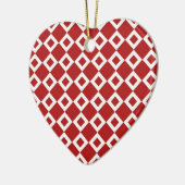Rotes und weißes Diamant-Muster Keramikornament (Links)