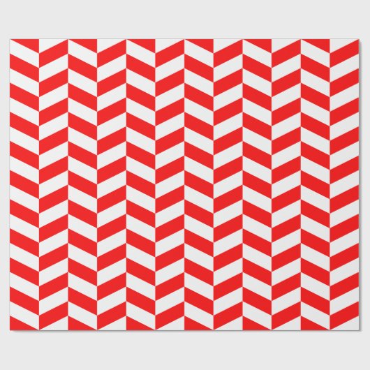 Rotes und weißes Extra großes Herringbone Geschenkpapier (Flach)