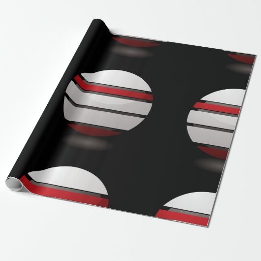 rotes und weißes Fadenstoppapier Geschenkpapier (Ungerollt)