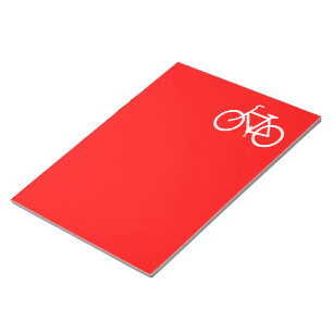 Rotes und weißes Fahrrad Notizblock